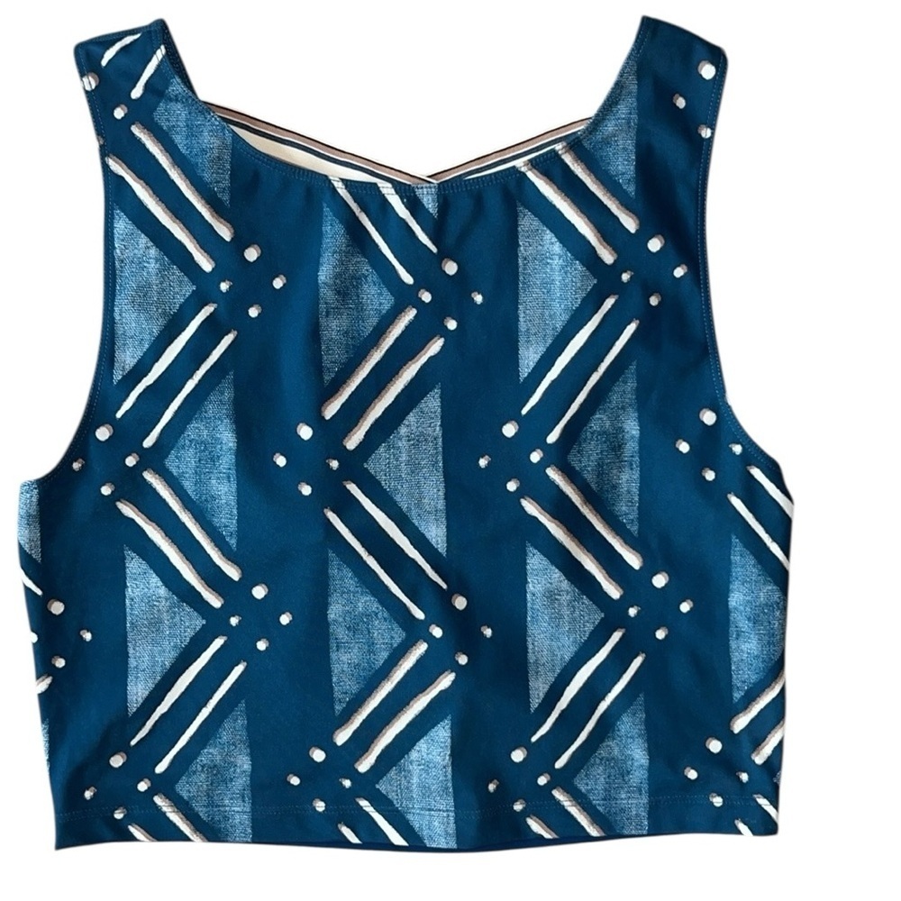 Nike Women's Pro Dri-FIT Printed Cross-Back Cropped Tank Top Sz Large - Picture 4 of 9